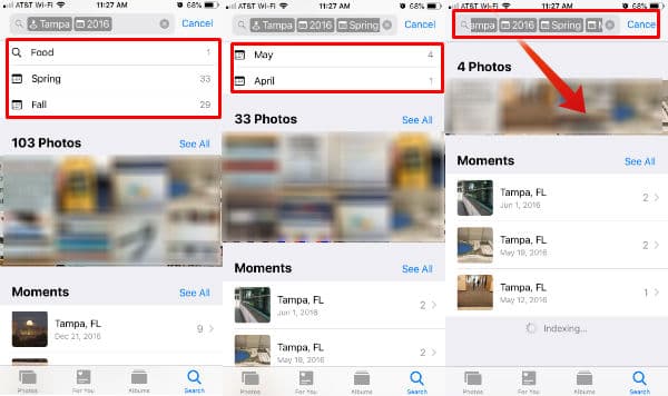iPhone Search Photos Using Multiple Filters