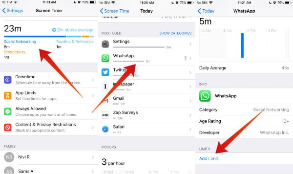 iPhone Lock WhatsApp using App Limit