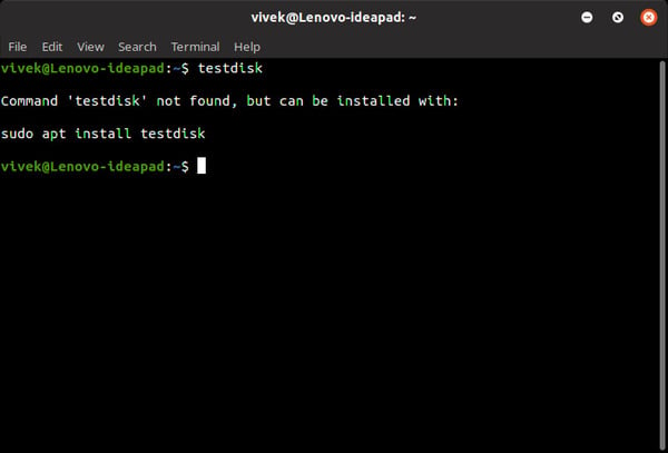 testdisk install command