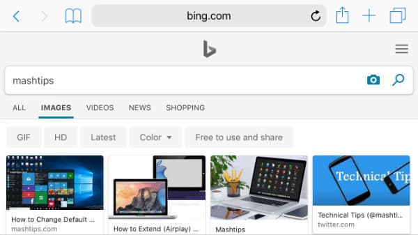 Bing Image Search iPhone