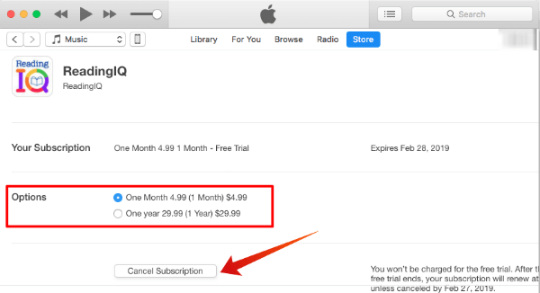 cancel itunes subscription on windows