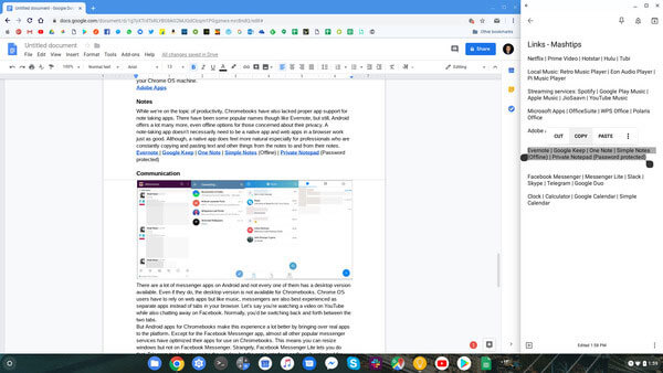 Note taking Android Apps for Chrome OS
