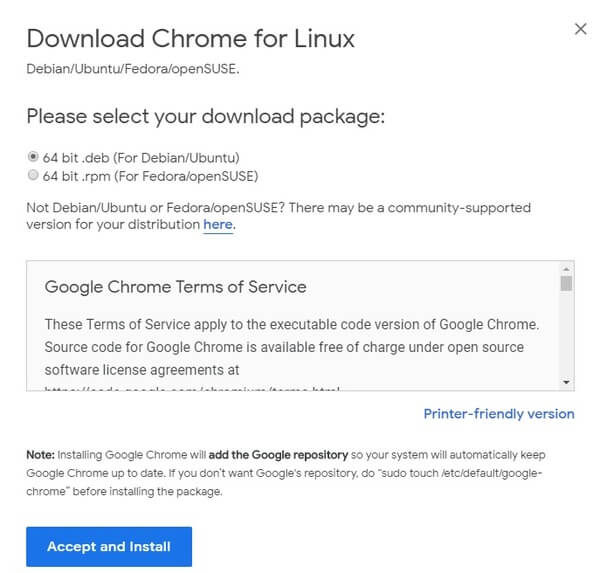 google chrome linux download