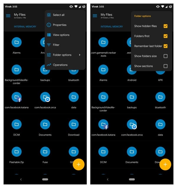 Show hidden files Solid Explorer File Manager