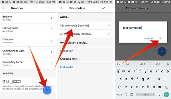 Adding new custom Routines on Google Home