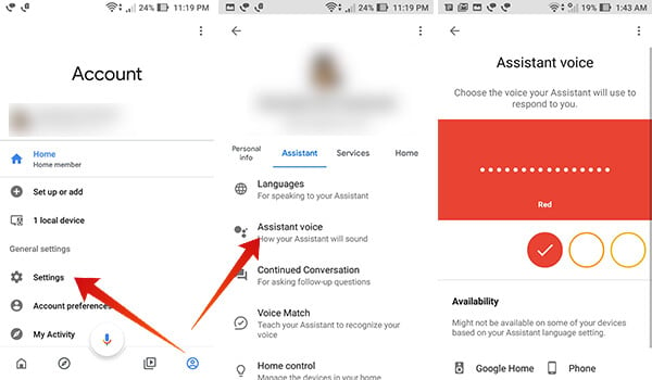 Change Assistant Voice on Google Home