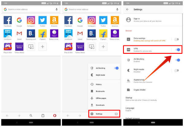 How to Enable Free VPN on Opera Browser for Android - 56