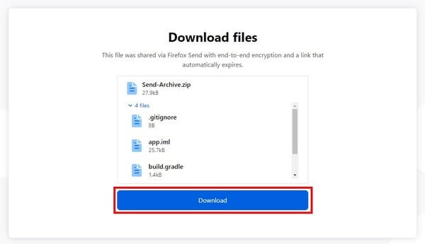 download files from firefox send