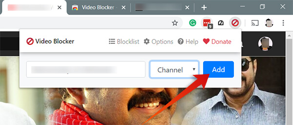 Block Youtube Channel from Google Chrome using Video Blocker