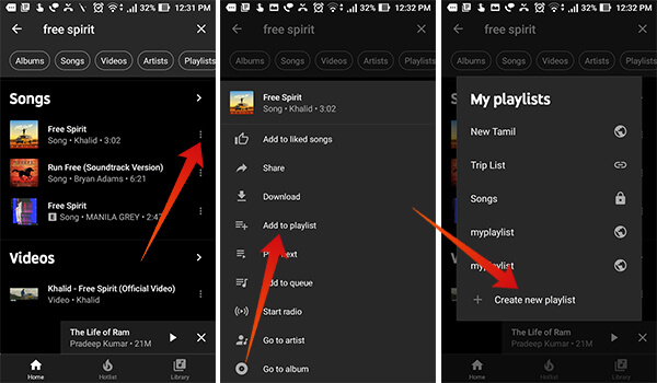 Create New Playlist on YouTube Music