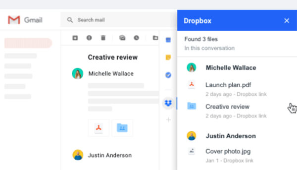 Dropbox on Gmail
