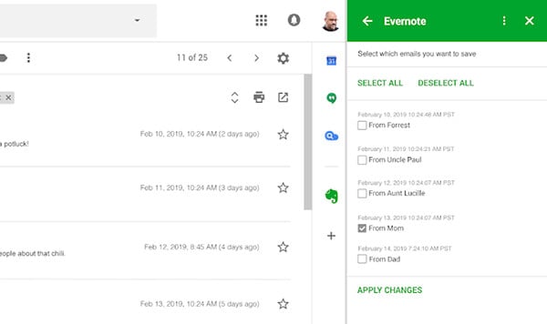 Evernote on Gmail