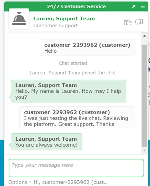 Live Chat Support on Edusson