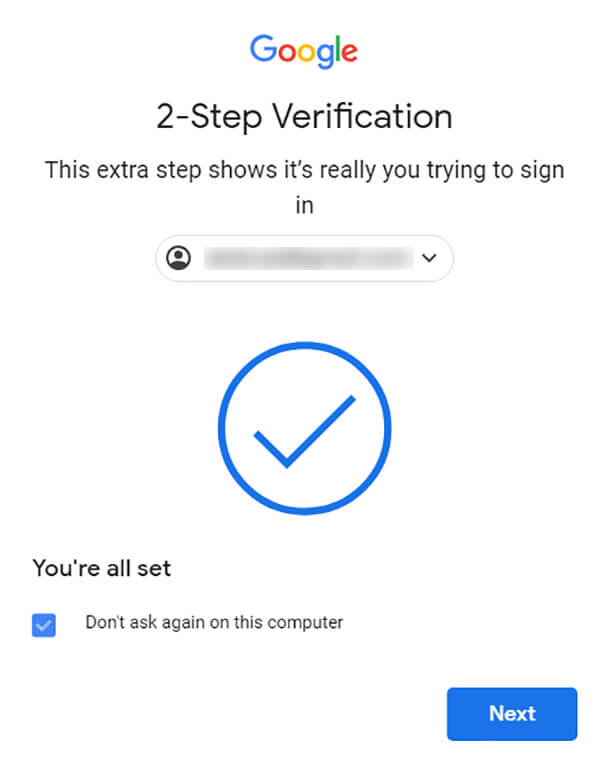 Done Login Verification on Google using Security Key