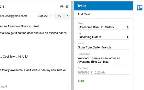 Trello on Gmail