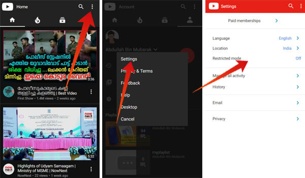 Turn on Safe Search on Youtube from Mobile Web Browser