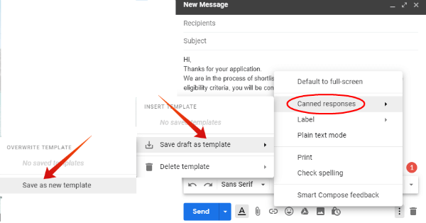 gmail create email template