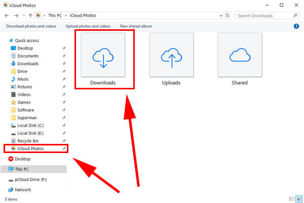 trouble downloading pictures from icloud to windows 10