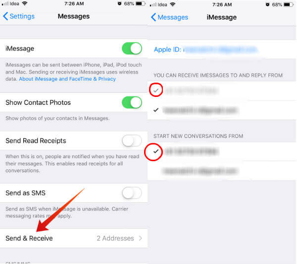 iPhone iMessage Settings