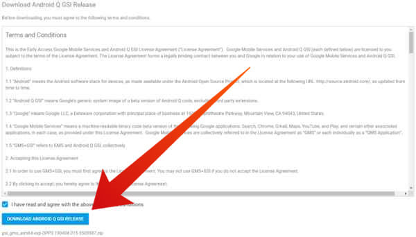 Download Android Q Beta GSI