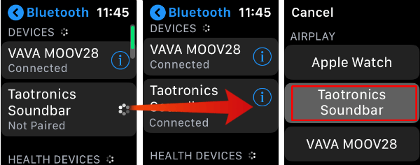 Apple Watch Bluetooth Pair Soundbar