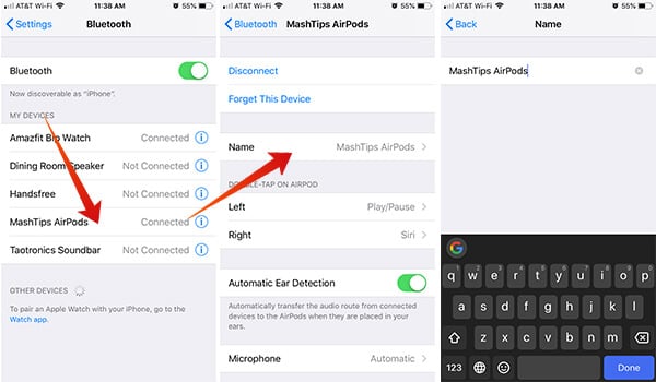 Change Name of Your AirPods