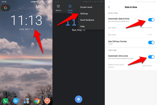 Fix Android Clock Widget Showing Wrong Time Error 1