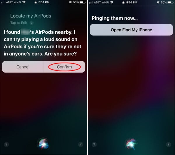 Find Lost AirPods using Siri
