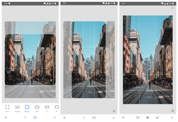 Snapseed photo editing tools - crop