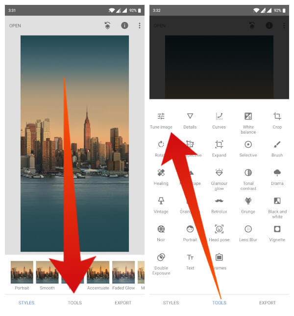 Snapseed Photo Editing - Edit pictures manually