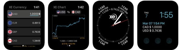 XE Currency app for Apple Watch
