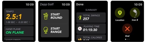 Zepp Golf app for Apple Watch