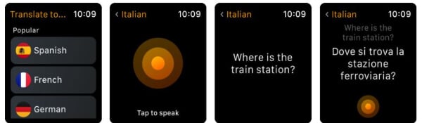 iTranslate Converse travel app for Apple Watch