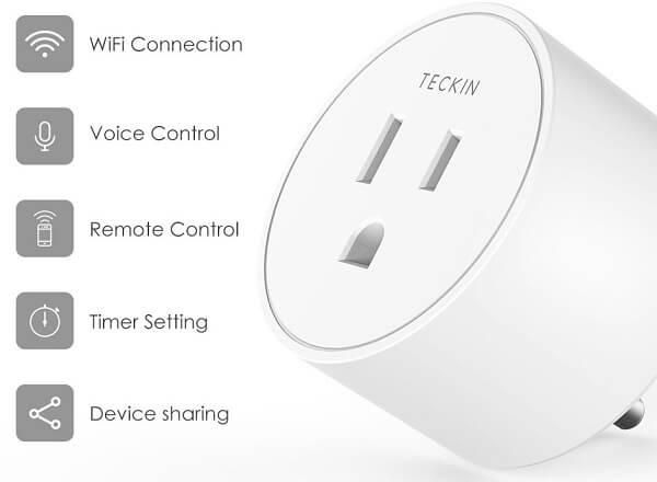 Bamett Smart Plug White Alexa and Google Home Compatible Voice and App Controlled Wi-Fi Mini Outlet -2 Pack Wifi Plug 