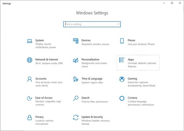 Apps Settings in Windows 10