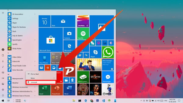 Uninstall Apps from Windows 10 Start Menu