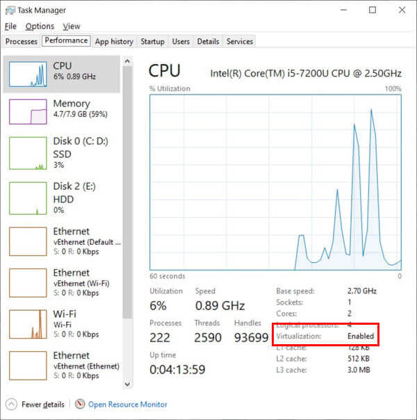 Windows Virtualization status in Windows Taskbar