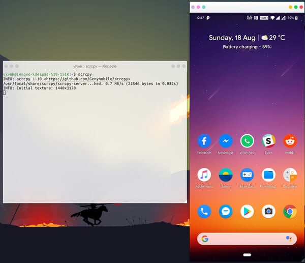 Mirror & Control Android From Ubuntu