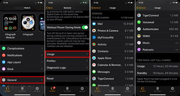 Check Storage Used by Apps on Apple Watch