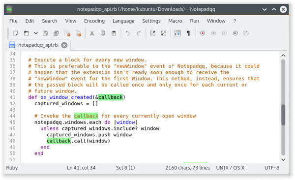 Notepad qq: Linux text editor