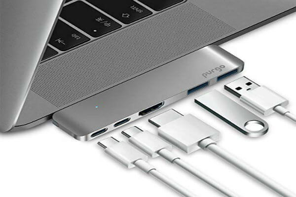 Purgo USB C Hub Adapter Dongle for MacBook Pro 2019, 2018-16 and MacBook Air 2018, 2019