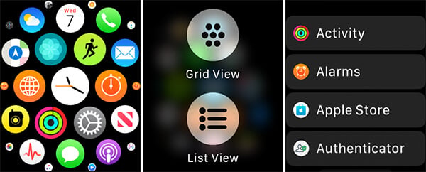 Switch Grid View and List View Apple Watch