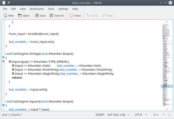 KWrite Linux code editor