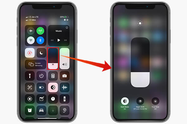 Adjust Display Modes from Control Center on iOS 13