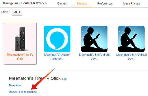 Firestick Delete Voice Recordings