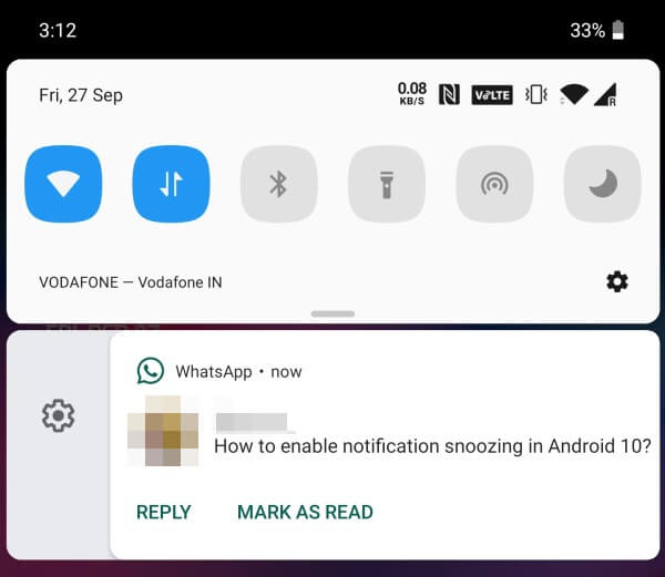 Notification on Android 10