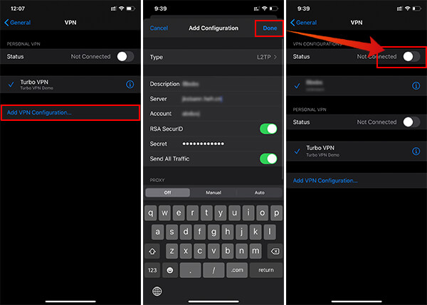 Manually Configure VPN on iPhone