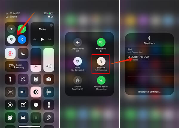 See Available Bluetooth Devices from Control Panel on iOS 13