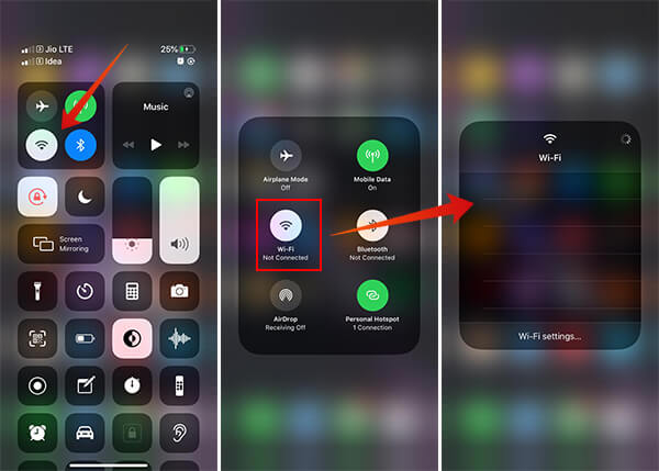 See Available Wi-Fi Networks from iOS 13 Control Panel