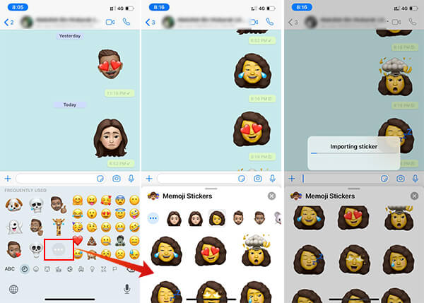 Send Memoji Sticker on WhatsApp from iPhone